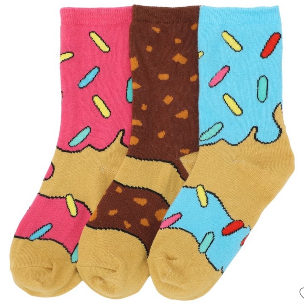 Bioworld Sprinkle Kids Socks Trio - Pink, Brown, Blue